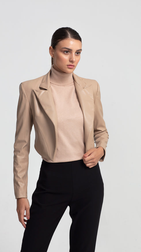 Vegan Leather Fit Short Jacket